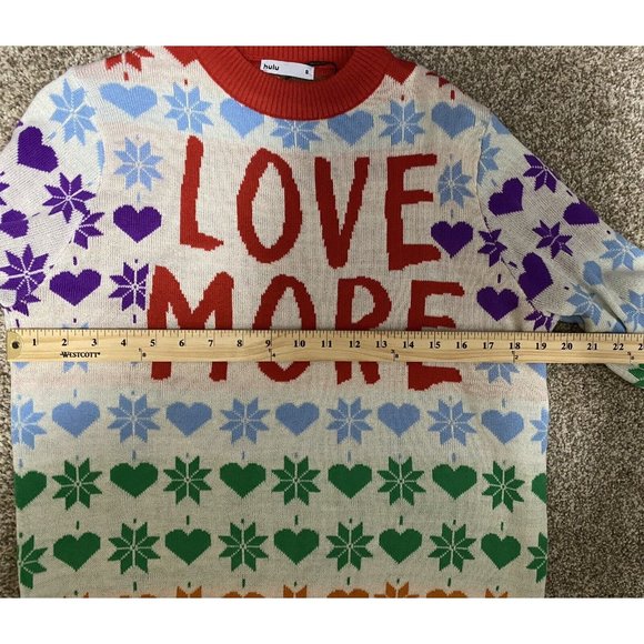 Hulu Love More, Love Victor Pride Christmas Sweater Promo Retro LGBTQ Small - Picture 3 of 5